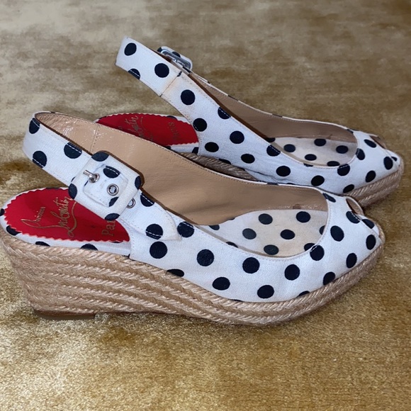 Christian Louboutin Canvas Wedge - Picture 3 of 5